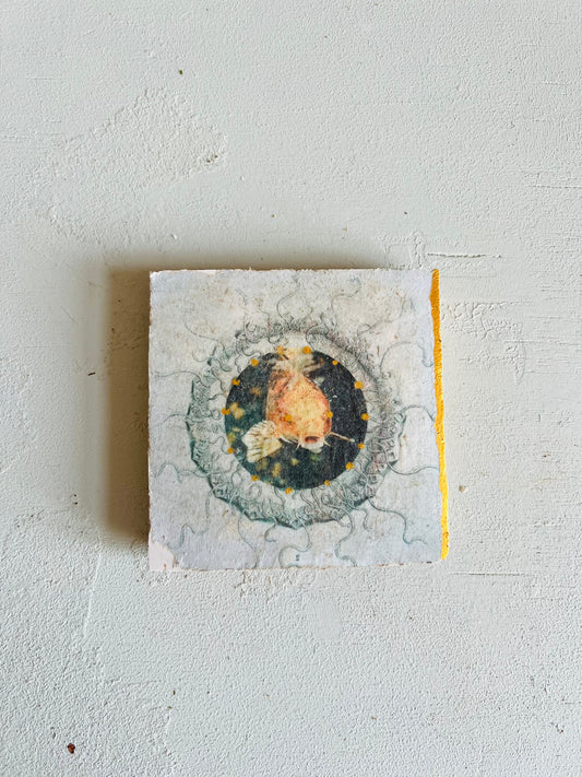 kleines Fliesenbild "Goldfisch"