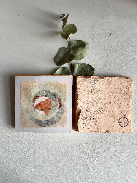 kleines Fliesenbild "Kleiner Goldfisch"