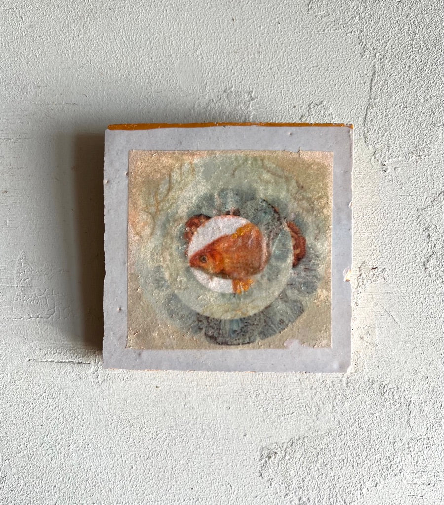 kleines Fliesenbild "Kleiner Goldfisch"