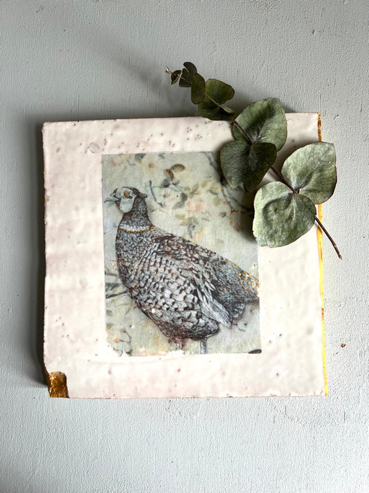 großes Fliesenbild "Rebhun"