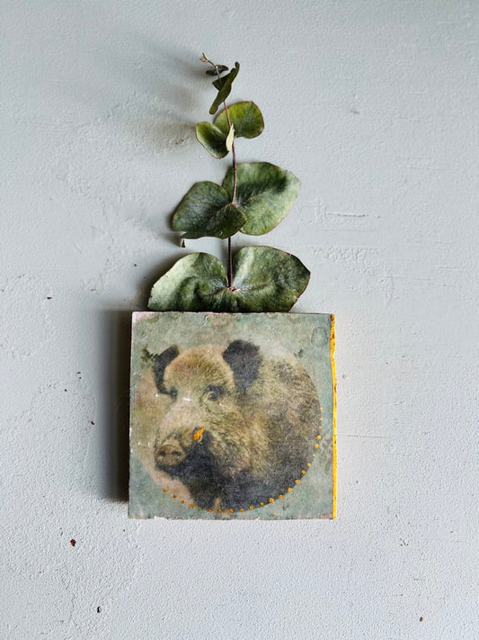 Kleines Fliesenbild " Liebes Schweinchen"