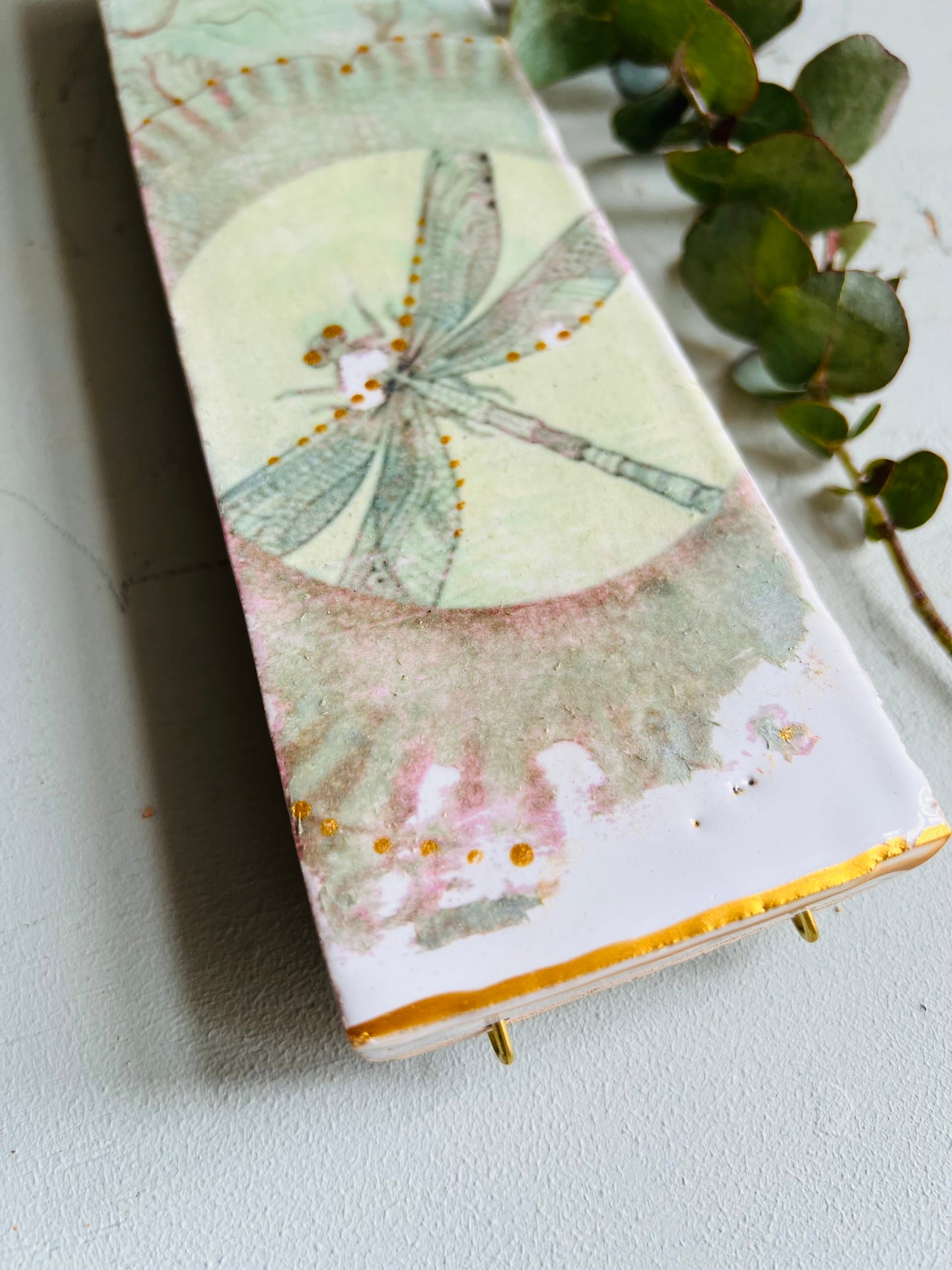 mittleres Fliesenbild " Pastell Lieblings Libellchen "