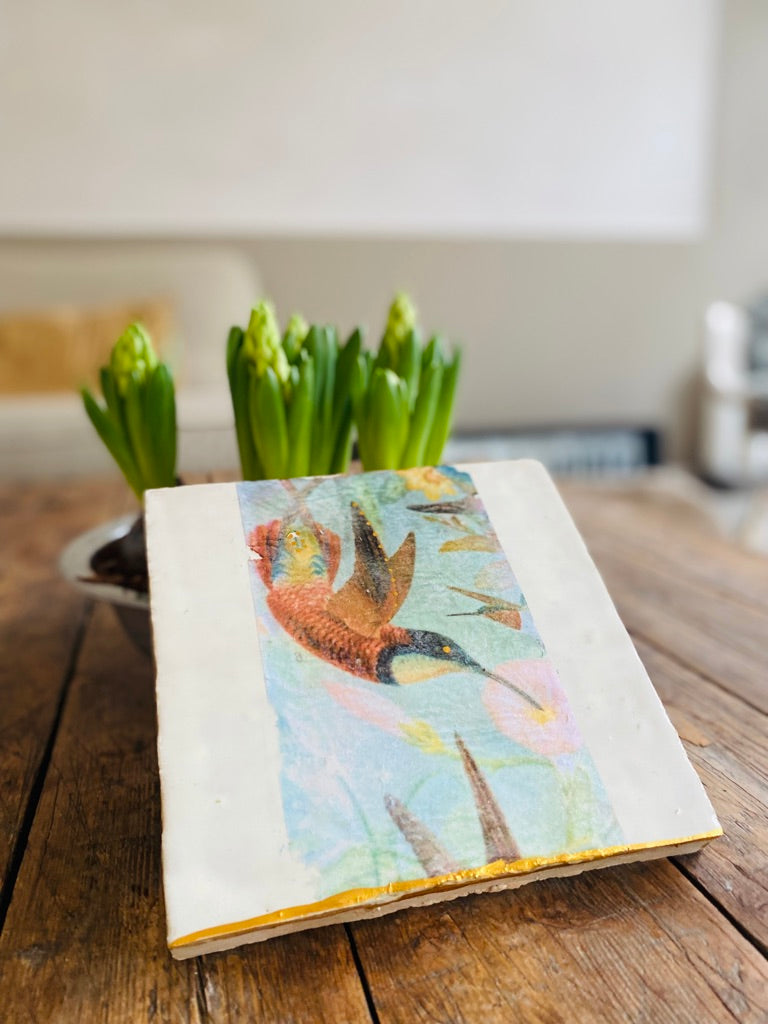 großes Fliesenbild "Kolibri"